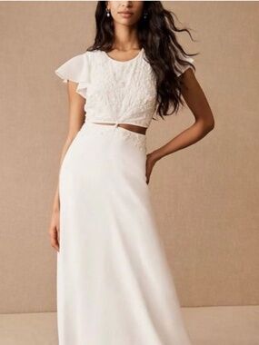 NWT Anthropologie BHLDN Bo & Luca Emory Two-piece Wedding Bridal Dress